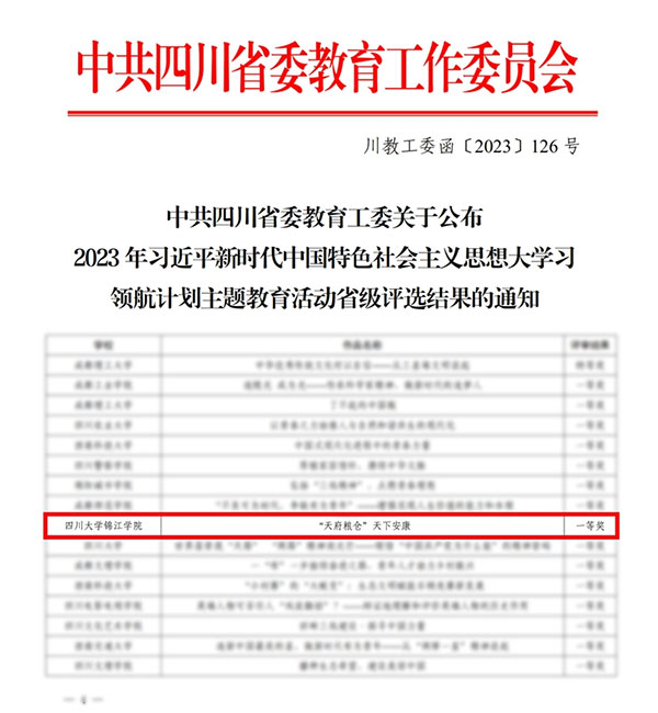 四川大学锦江学院获四川高校大学生讲思政课公开课一等奖